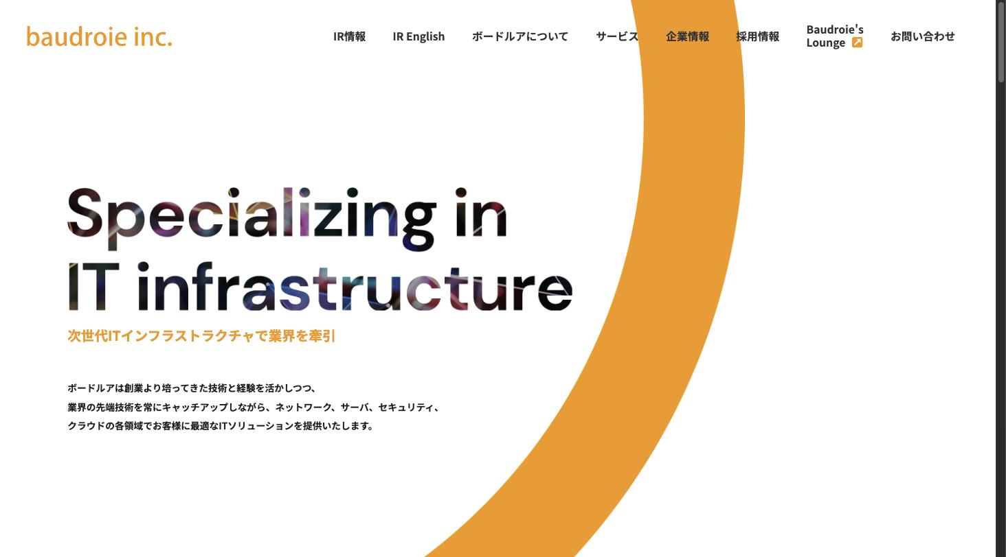 ボードルア公式サイト — 「Specializing in IT infrastructure」のメインビジュアル