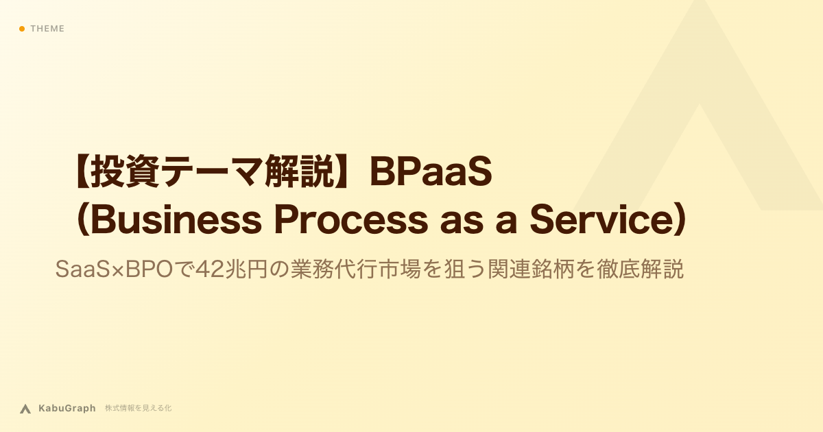 【投資テーマ解説】BPaaS(Business Process as a Service)|SaaS×BPOで42兆円の業務代行市場を狙う関連銘柄を徹底解説