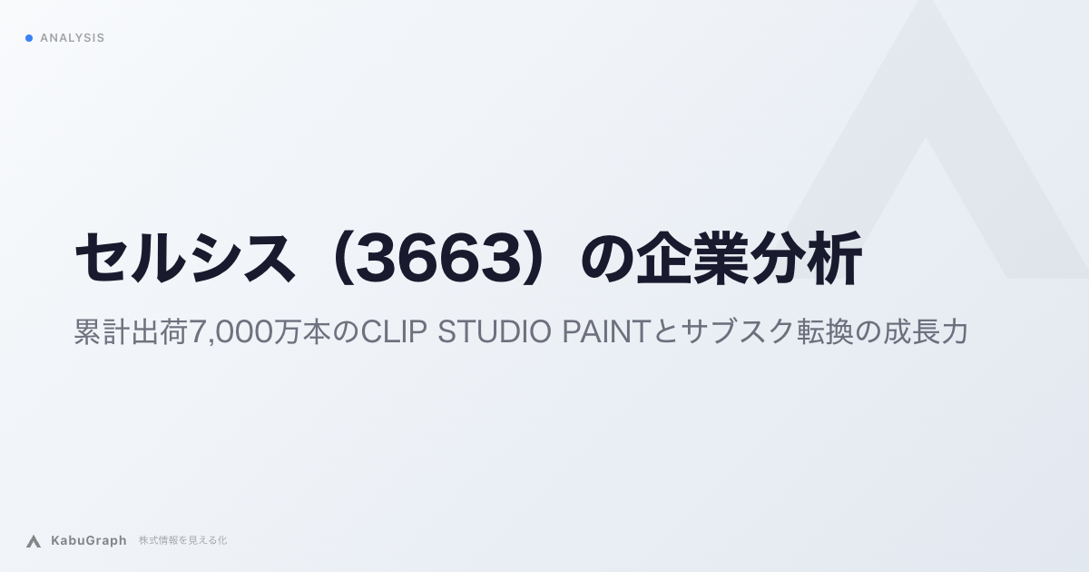 セルシス(3663)の企業分析|累計出荷7,000万本のCLIP STUDIO PAINTとサブスク転換の成長力