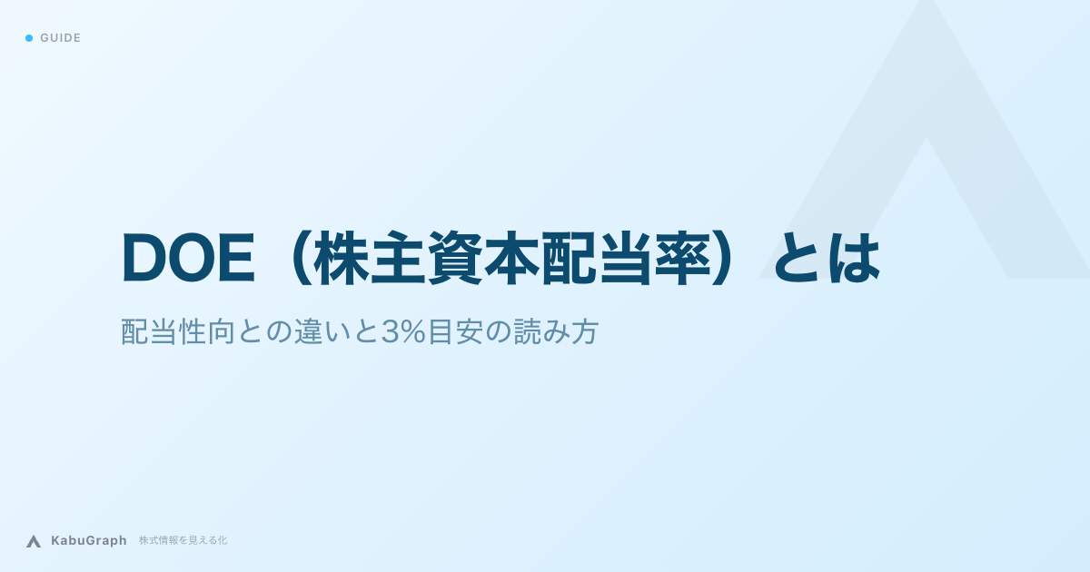 DOE(株主資本配当率)とは|配当性向との違いと3%目安の読み方