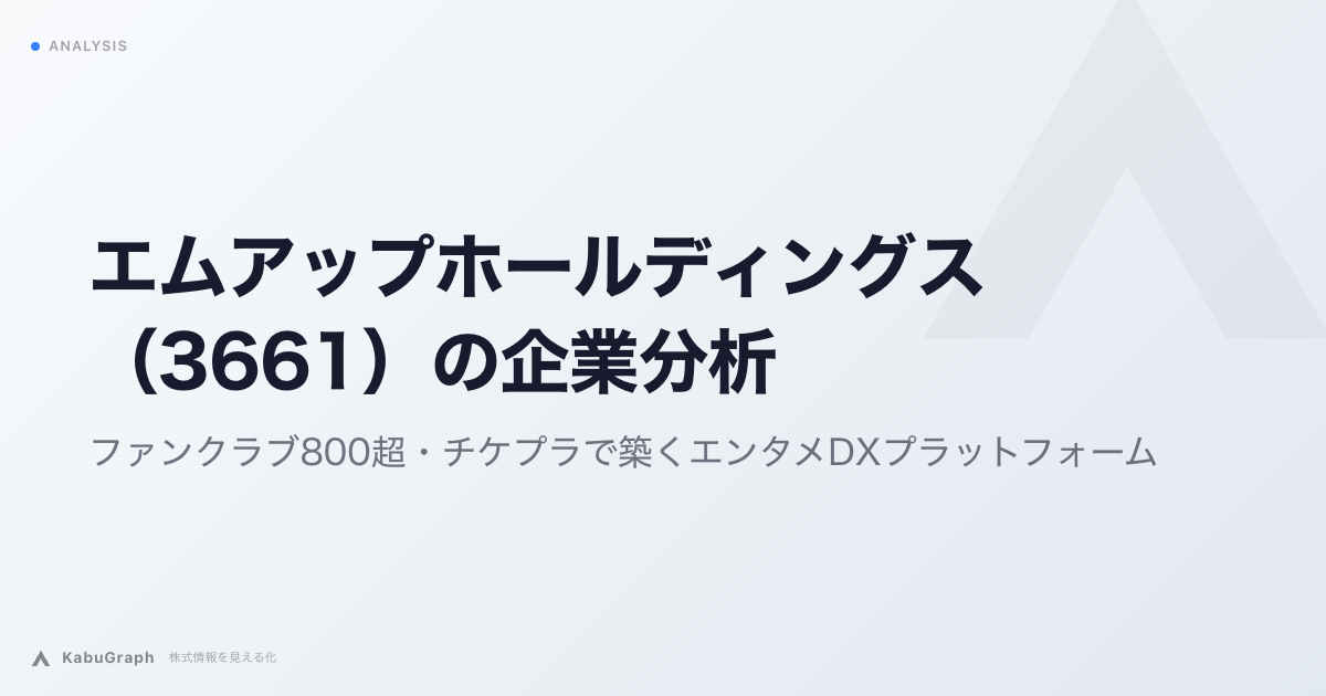 エムアップホールディングス(3661)の企業分析|ファンクラブ800超・チケプラで築くエンタメDXプラットフォーム