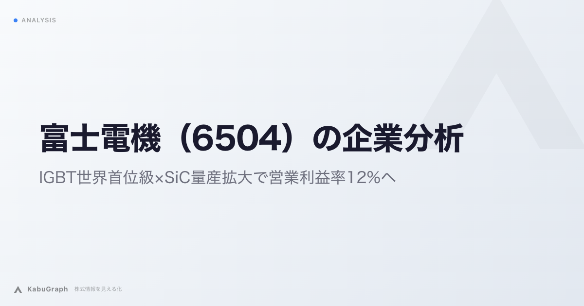 富士電機(6504)の企業分析|IGBT世界3位×SiC量産拡大で営業利益率12%へ