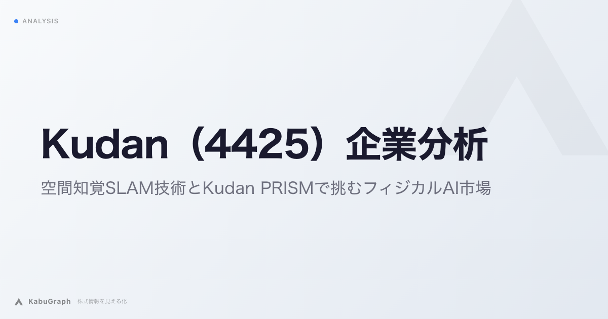 Kudan(4425)の企業分析|空間知覚SLAM技術とKudan PRISMで挑むフィジカルAI市場