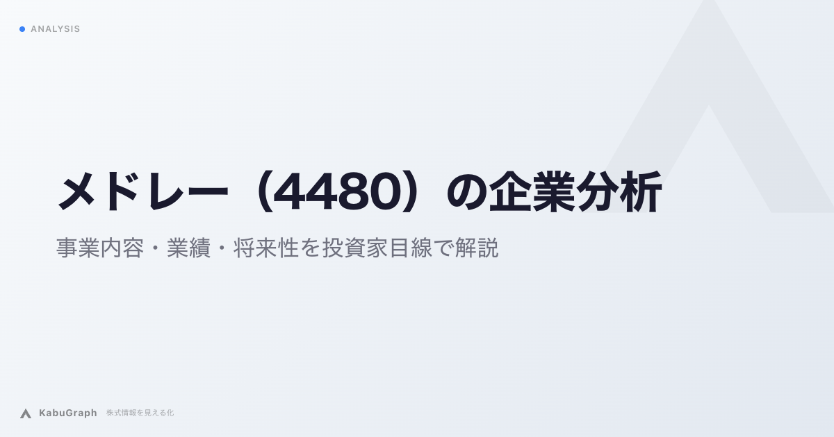メドレー(4480)の企業分析|事業内容・業績・将来性を投資家目線で解説
