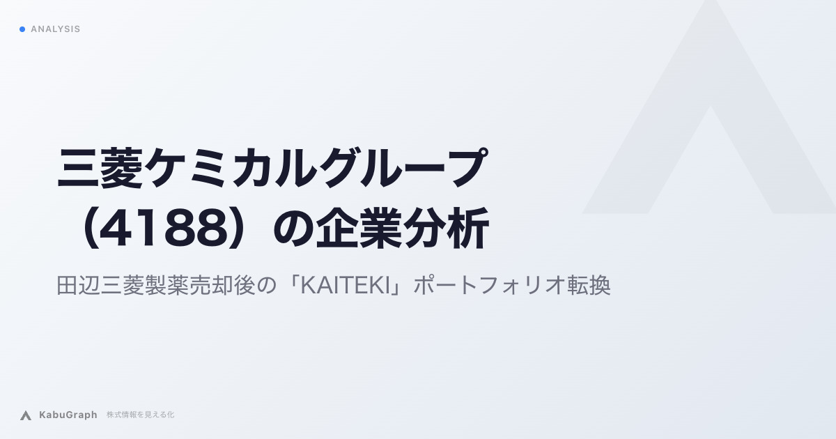 三菱ケミカルグループ（4188）の企業分析｜田辺三菱製薬売却後の「KAITEKI」ポートフォリオ転換