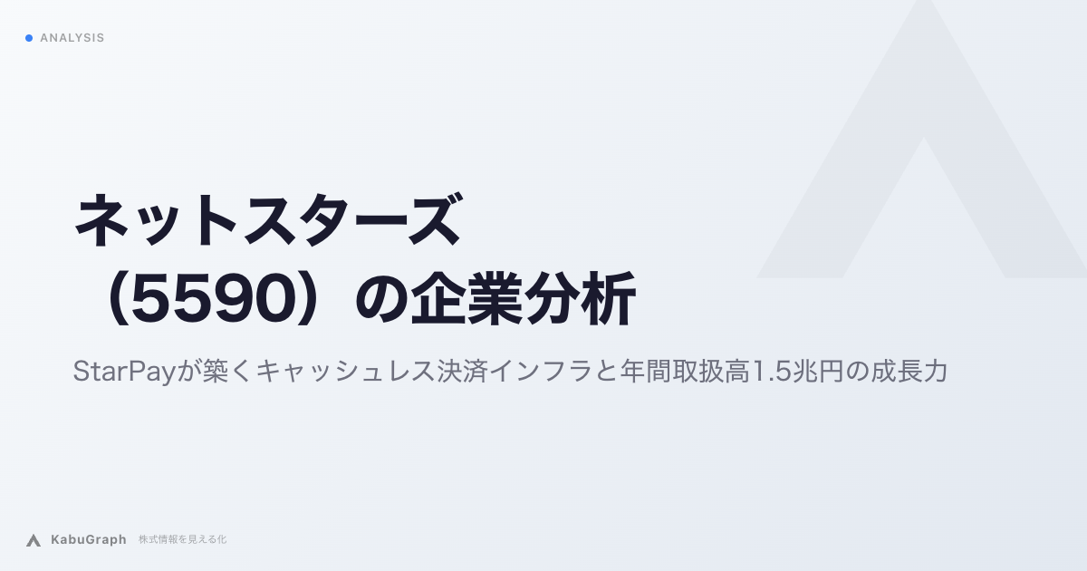ネットスターズ(5590)の企業分析|StarPayが築くキャッシュレス決済インフラと年間取扱高1.5兆円の成長力