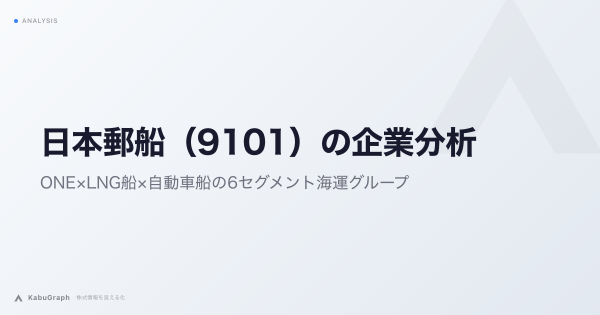 日本郵船（9101）の企業分析｜ONE×LNG船×自動車船の6セグメント海運グループ
