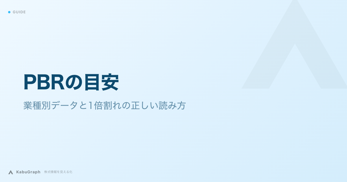 PBRの目安｜33業種の中央値は0.54〜2.25倍、1倍割れの正しい読み方