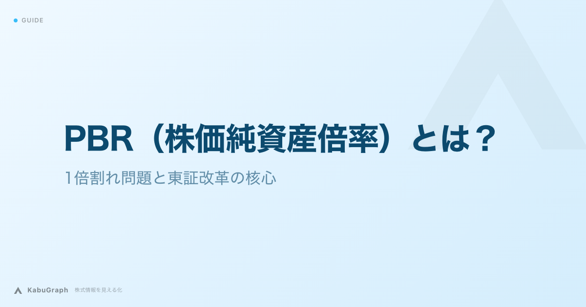 PBR(株価純資産倍率)とは|1倍割れ問題と東証改革の核心