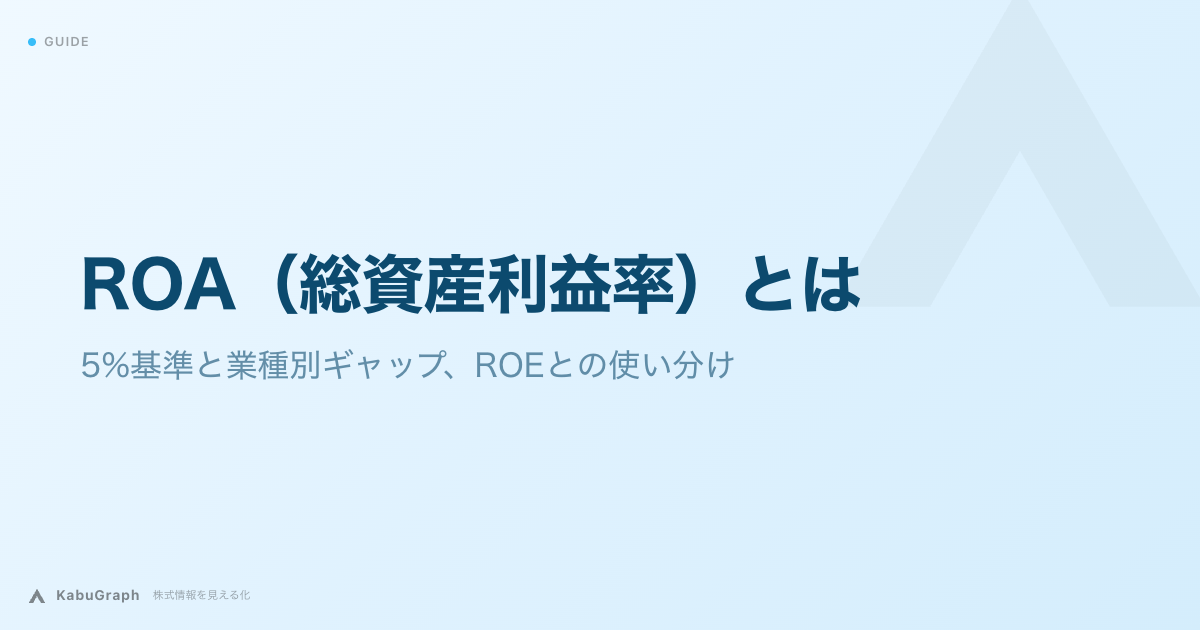 ROA(総資産利益率)とは|5%基準と業種別ギャップ、ROEとの使い分け