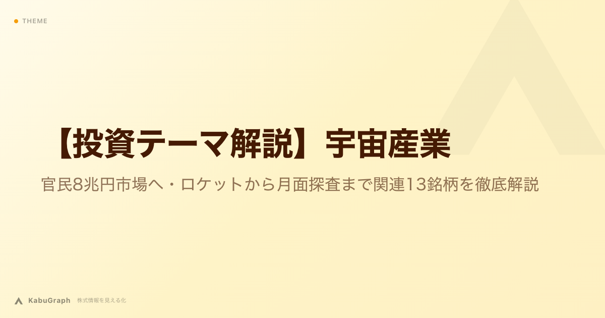 【投資テーマ解説】宇宙産業|官民8兆円市場へ・ロケットから月面探査まで関連13銘柄を徹底解説
