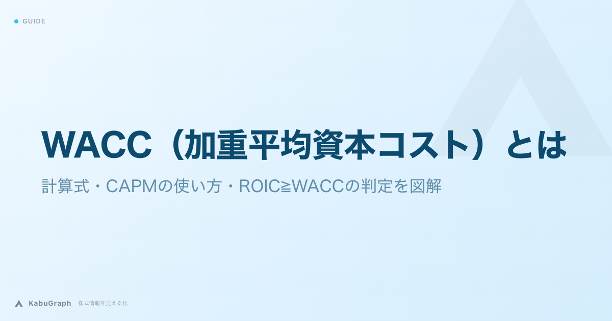 WACC（加重平均資本コスト）とは｜計算式・CAPMの使い方・ROIC≧WACCの判定を図解